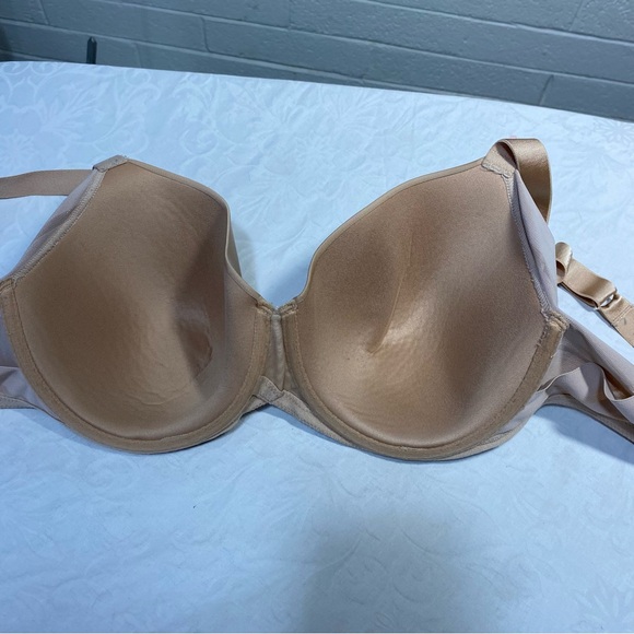 Felina Paramour Marvelous Side Smoothing T Shirt Bra 38D Nude Cream Great Cond - Picture 4 of 10